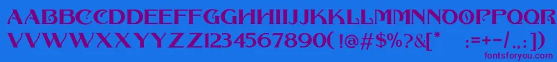 COLLONAR CAPS Font – Purple Fonts on Blue Background