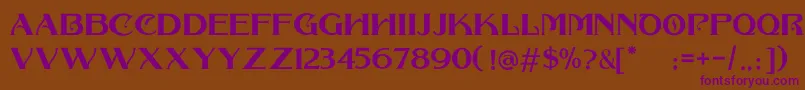 COLLONAR CAPS Font – Purple Fonts on Brown Background