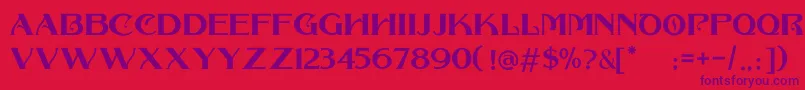 COLLONAR CAPS Font – Purple Fonts on Red Background