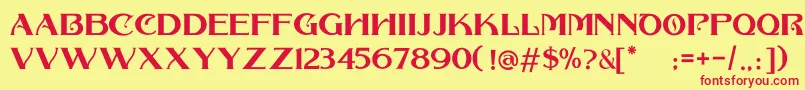 COLLONAR CAPS Font – Red Fonts on Yellow Background