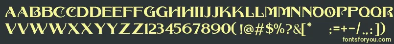 フォントCOLLONAR CAPS – 黒い背景に黄色の文字