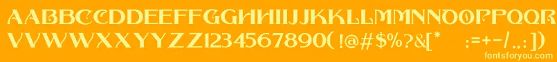 COLLONAR CAPS Font – Yellow Fonts on Orange Background
