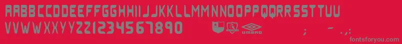 colocolo mejias 1 -Schriftart – Graue Schriften auf rotem Hintergrund