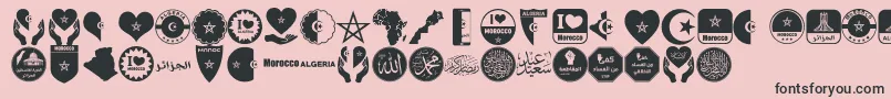 color Morocco Algeria Font – Black Fonts on Pink Background