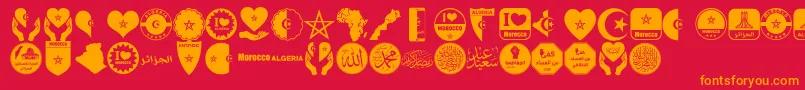 color Morocco Algeria Font – Orange Fonts on Red Background