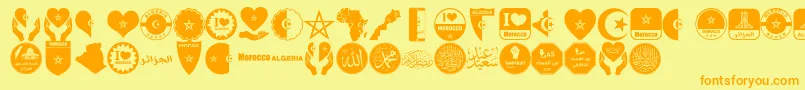 color Morocco Algeria Font – Orange Fonts on Yellow Background