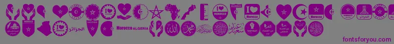 color Morocco Algeria Font – Purple Fonts on Gray Background