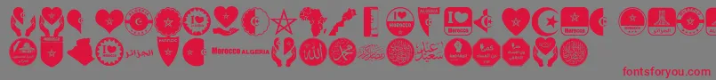 color Morocco Algeria Font – Red Fonts on Gray Background