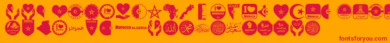 color Morocco Algeria Font – Red Fonts on Orange Background