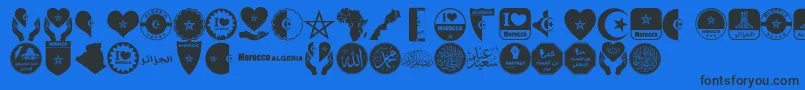 color Morocco Algeria Font – Black Fonts on Blue Background
