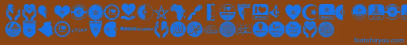 Шрифт color Morocco Algeria – синие шрифты на коричневом фоне