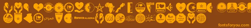 Fonte color Morocco Algeria – fontes laranjas em um fundo marrom