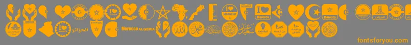 color Morocco Algeria Font – Orange Fonts on Gray Background