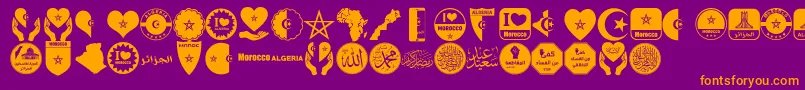 color Morocco Algeria Font – Orange Fonts on Purple Background