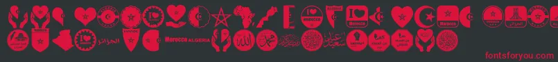 color Morocco Algeria Font – Red Fonts on Black Background
