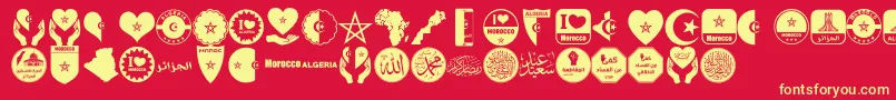 color Morocco Algeria Font – Yellow Fonts on Red Background