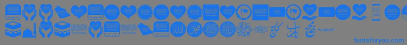 Color Saudi Arabia-Schriftart – Blaue Schriften auf grauem Hintergrund