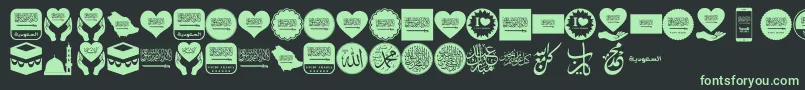 Color Saudi Arabia-fontti – vihreät fontit mustalla taustalla