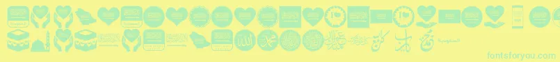 Color Saudi Arabia-fontti – vihreät fontit keltaisella taustalla