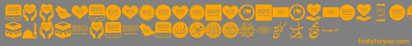 Color Saudi Arabia-Schriftart – Orangefarbene Schriften auf grauem Hintergrund