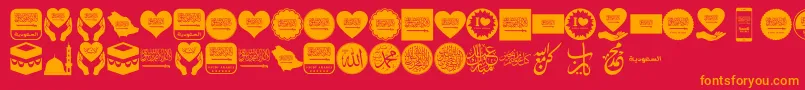 Шрифт Color Saudi Arabia – оранжевые шрифты на красном фоне