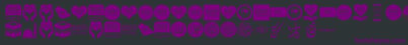 Color Saudi Arabia-fontti – violetit fontit mustalla taustalla