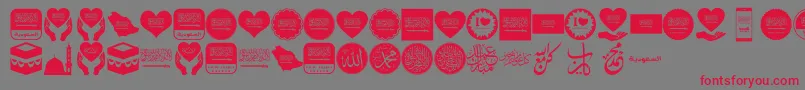 Color Saudi Arabia-fontti – punaiset fontit harmaalla taustalla