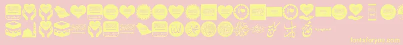 Fonte Color Saudi Arabia – fontes amarelas em um fundo rosa