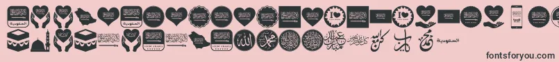 Color Saudi Arabia Font – Black Fonts on Pink Background