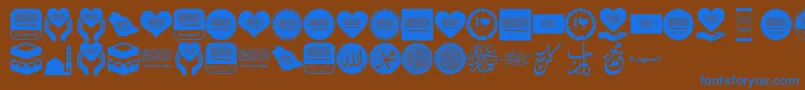 Color Saudi Arabia Font – Blue Fonts on Brown Background