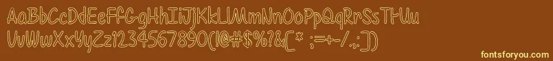 Color Time  -fontti – keltaiset fontit ruskealla taustalla