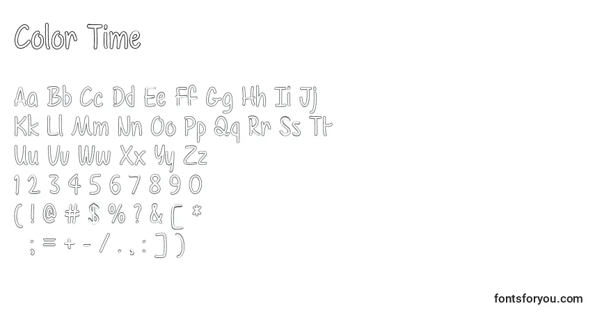 Шрифт Color Time   (123724) – алфавит, цифры, специальные символы