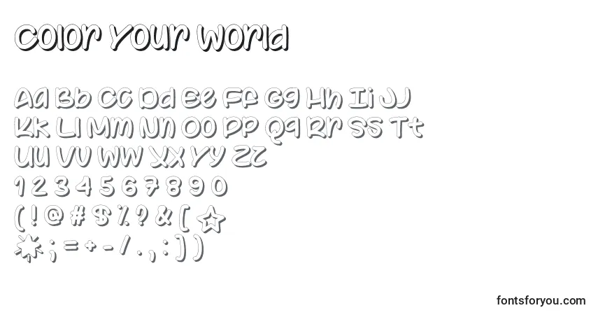 Fuente Color Your World   - alfabeto, números, caracteres especiales