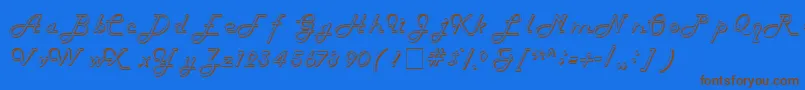 フォントcolour – 茶色の文字が青い背景にあります。