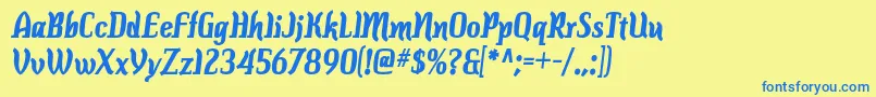 colourbars bd Font – Blue Fonts on Yellow Background