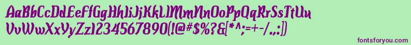 colourbars bd Font – Purple Fonts on Green Background