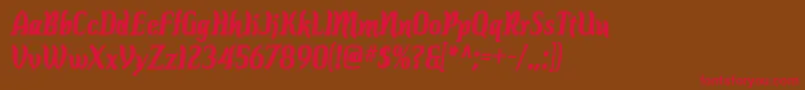 フォントcolourbars bd – 赤い文字が茶色の背景にあります。