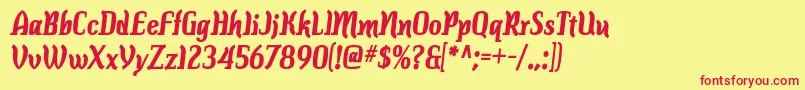 colourbars bd-Schriftart – Rote Schriften auf gelbem Hintergrund