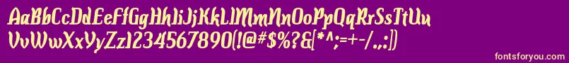 Fonte colourbars bd – fontes amarelas em um fundo roxo