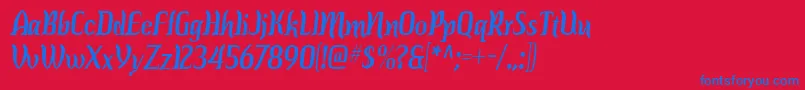 colourbars Font – Blue Fonts on Red Background