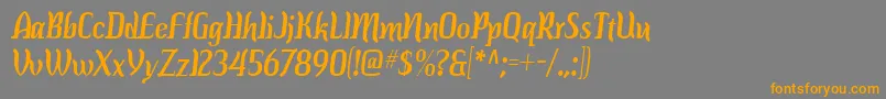 Weitere Informationen zur colourbars-Schriftart colourbars-Schriftart – Orangefarbene Schriften auf grauem Hintergrund