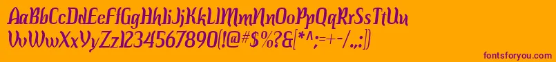 colourbars-Schriftart – Violette Schriften auf orangefarbenem Hintergrund