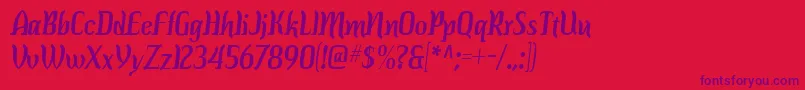 colourbars Font – Purple Fonts on Red Background