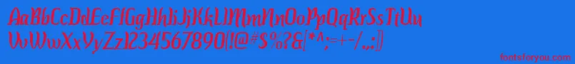 colourbars-fontti – punaiset fontit sinisellä taustalla