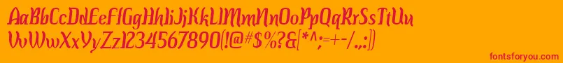 colourbars Font – Red Fonts on Orange Background
