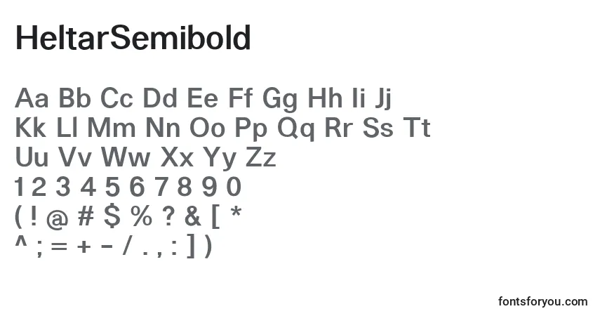 HeltarSemiboldフォント–アルファベット、数字、特殊文字