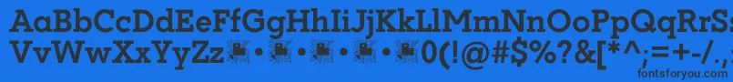 Шрифт Coltan Gea Bold demo FFP – чёрные шрифты на синем фоне