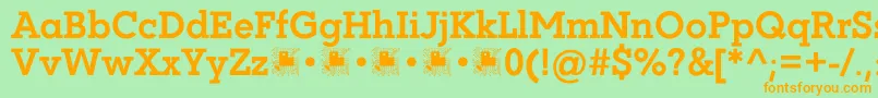 Coltan Gea Bold demo FFP Font – Orange Fonts on Green Background