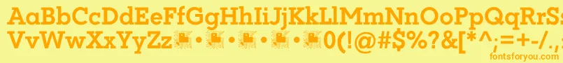 Coltan Gea Bold demo FFP Font – Orange Fonts on Yellow Background