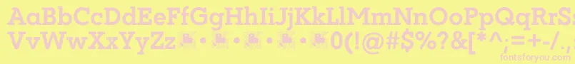 Coltan Gea Bold demo FFP Font – Pink Fonts on Yellow Background